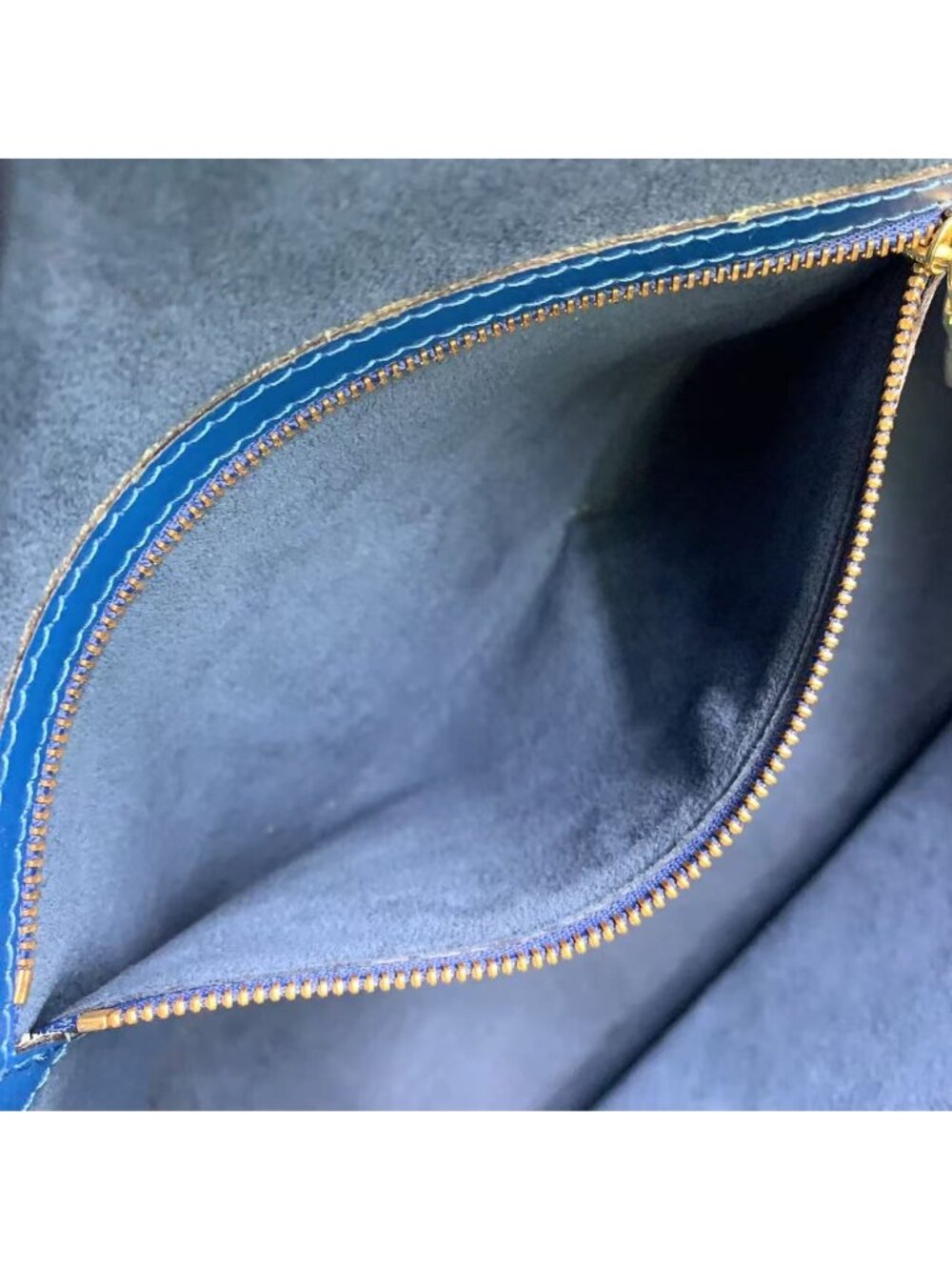 Louis Vuitton Sac Epi Toledo Blue Leather Tote Gold - Picture 15 of 15